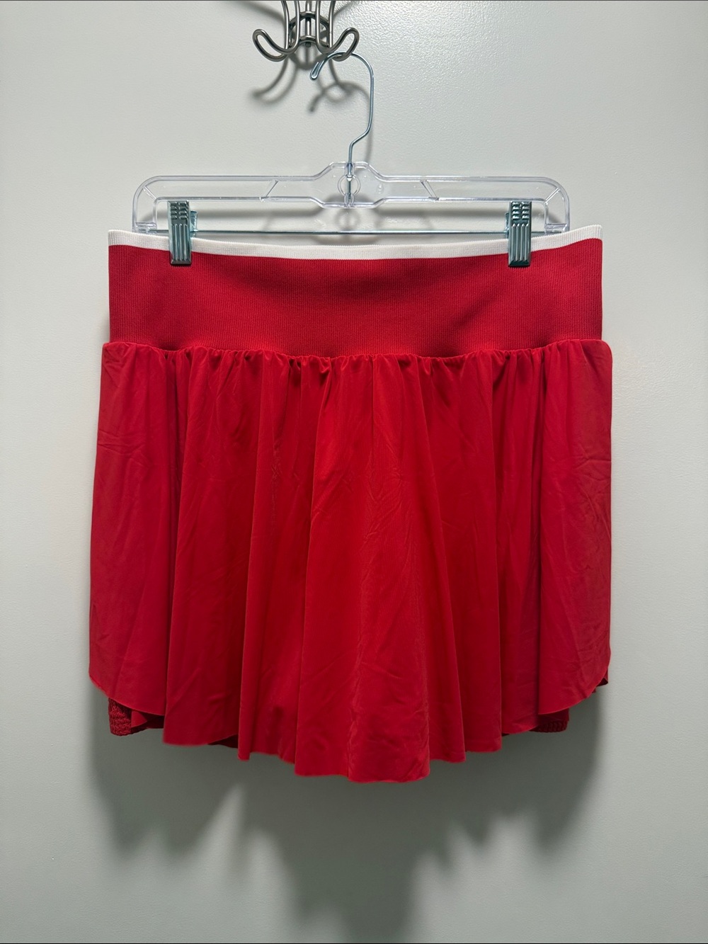 All in Motion Red Skater Skort with White Waistband